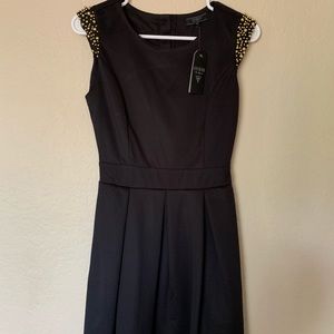 Guess Black flared mini dress